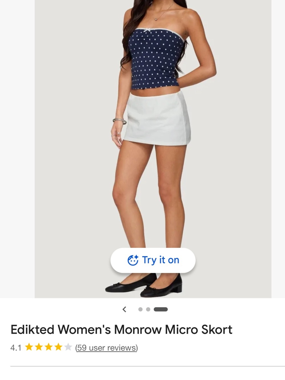 Edikted White Micro Skort